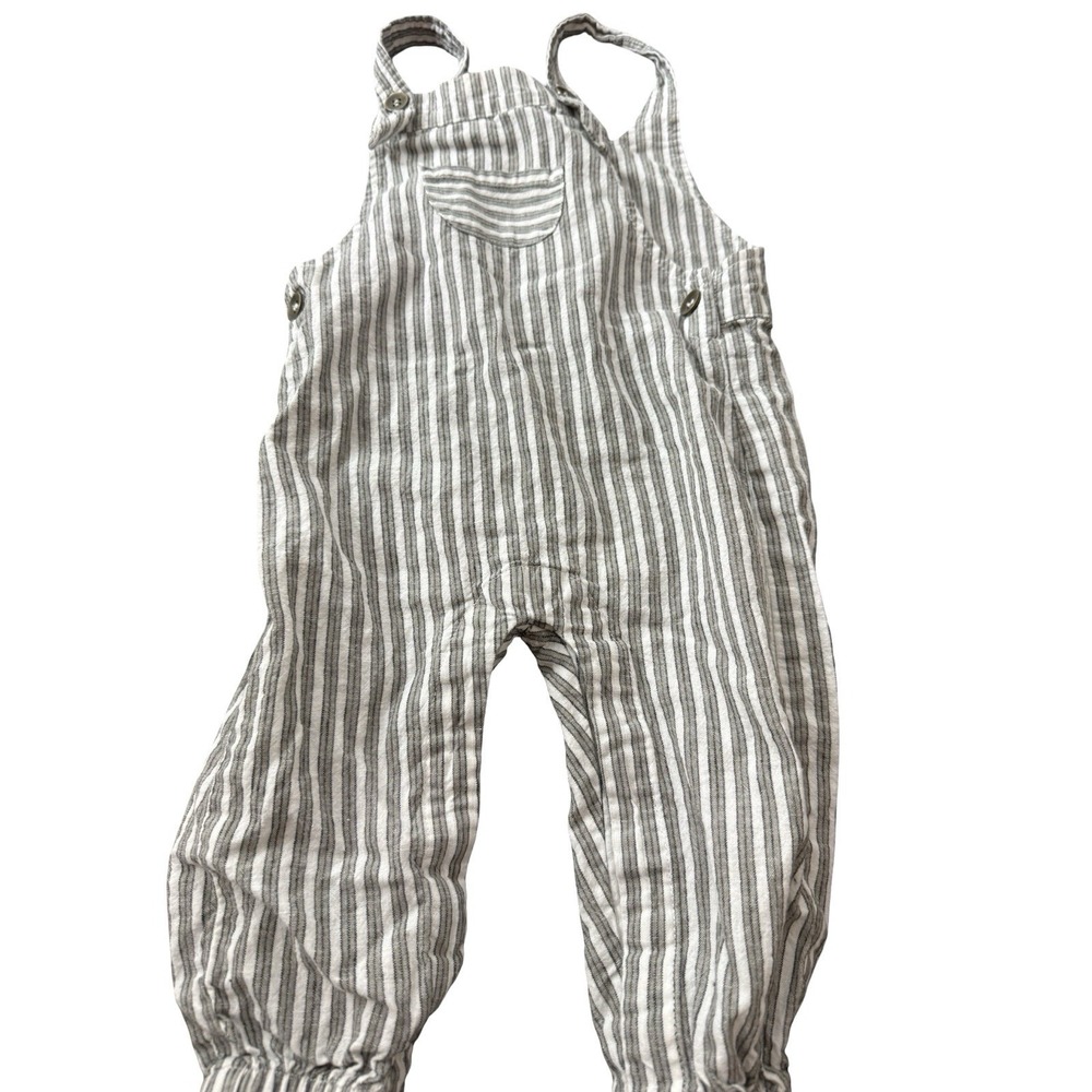 Rylee & Cru 6-12 months striped romper gray and white